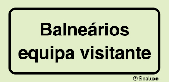 Sinal para instalações desportivas, Balneários equipa visitante