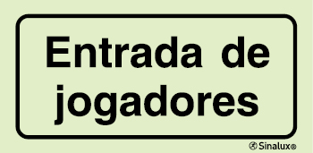 Sinal para instalações desportivas, Entrada de jogadores